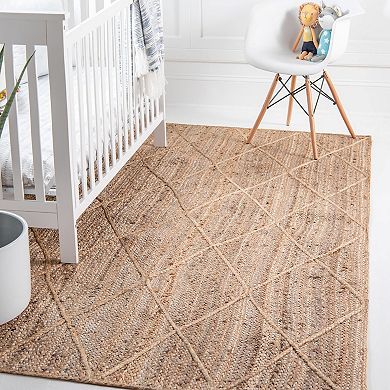 Unique Loom Braided Trellis Jute Rug