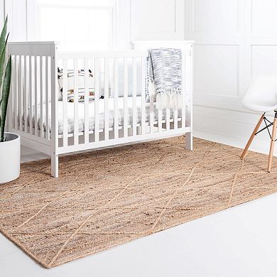 Unique Loom Braided Trellis Jute Rug