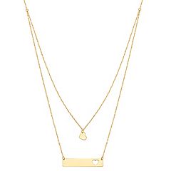 USA NEW FASHION Women Gold Tone Layered Statement Bib Bar Pendant Chain Necklace