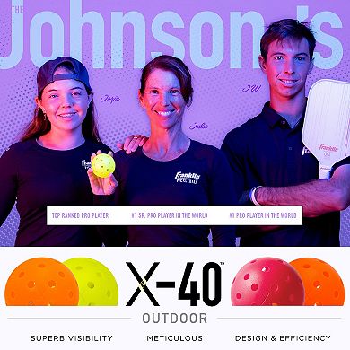 Franklin Sports 3-Pack X-40 USAPA Approved Outdoor Pickleballs