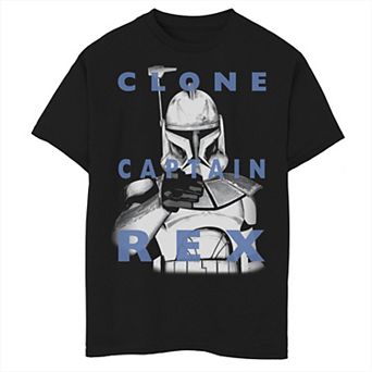 Boys 8-20 Star Wars: Clone Wars Clone Captain Rex Text Overlay Graphic Tee
