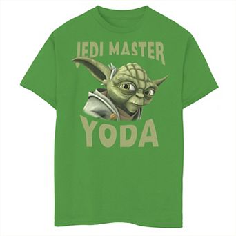 Boys 8-20 Star Wars: Clone Wars Jedi Master Yoda Big Face Graphic Tee