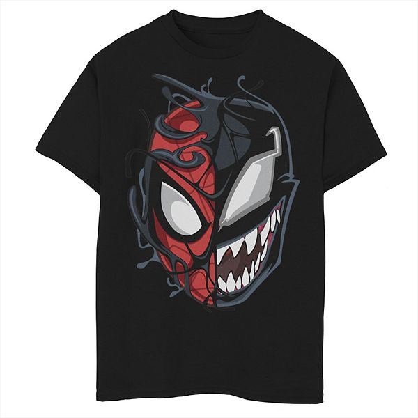 T-shirt Marvel Spider-Man Vs Venom - Face Divisée - Licence Officielle - Coton - Coupe Classique