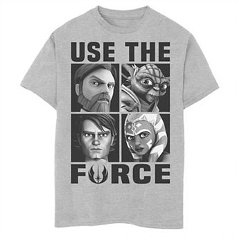 Boys 8-20 Star Wars: Clone Wars Use The Force Character Box Up Graphic Tee