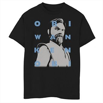 Boys 6-20 Star Wars: Clone Wars Obi-Wan Kenobi Text Overlay Graphic Tee