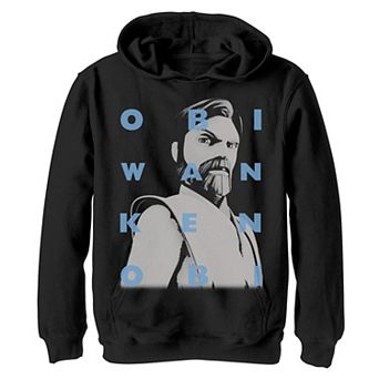 Boys 8-20 Star Wars: Clone Wars Obi-Wan Kenobi Text Overlay Graphic Fleece Hoodie