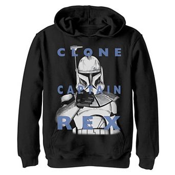 Boys 8-20 Star Wars: Clone Wars Clone Captain Rex Text Overlay Graphic Fleece Hoodie