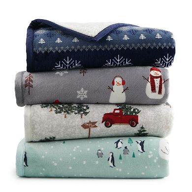Cuddl Duds Plush Sherpa Throw