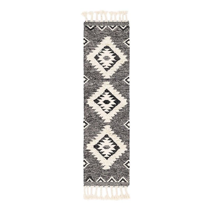 Unique Loom Mesa Jute Blend Rug, Grey, 2X6 Ft