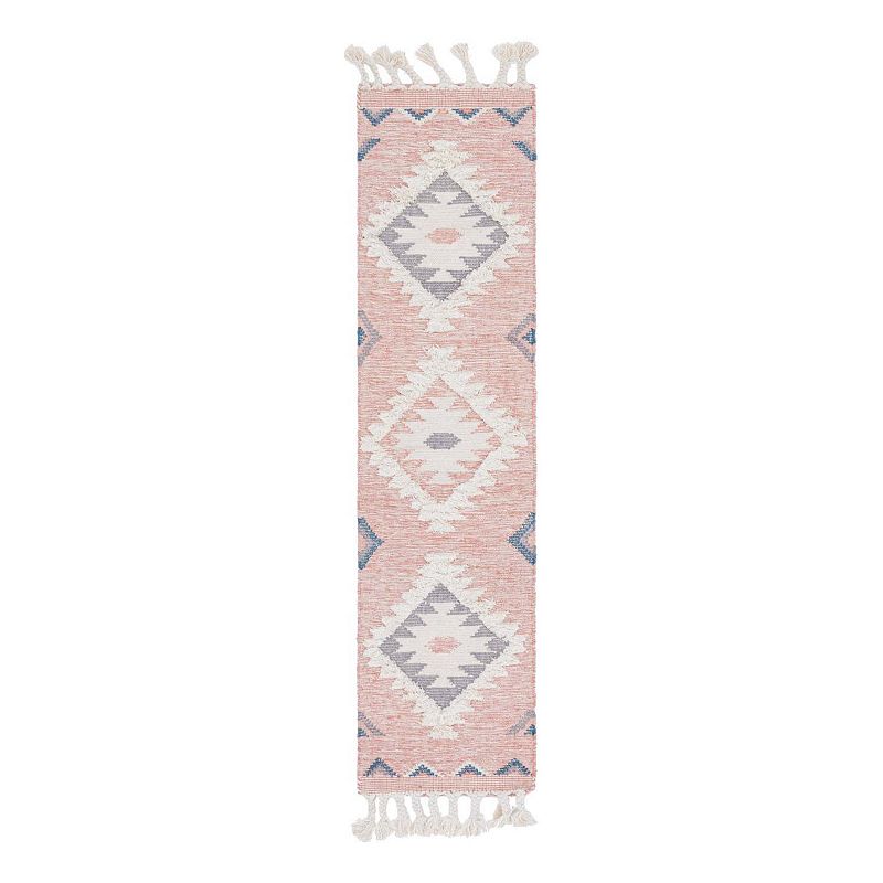 Unique Loom Mesa Jute Blend Rug, Pink, 2X8 Ft