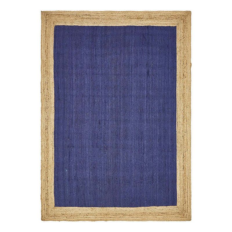 Unique Loom Goa Braided Jute Blend Rug, Blue, 9X12 Ft