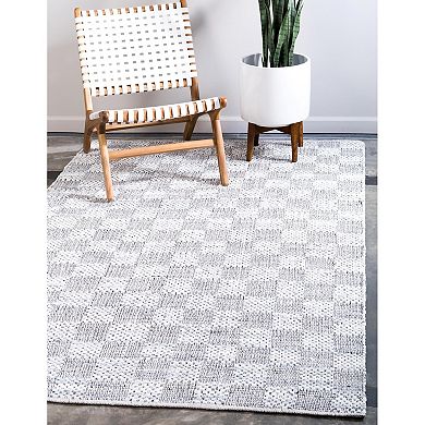 Unique Loom Checkered Chindi Rug