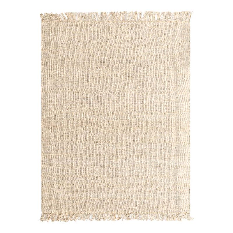 Unique Loom Chunky Jute Blend Rug, White, 9X12 Ft