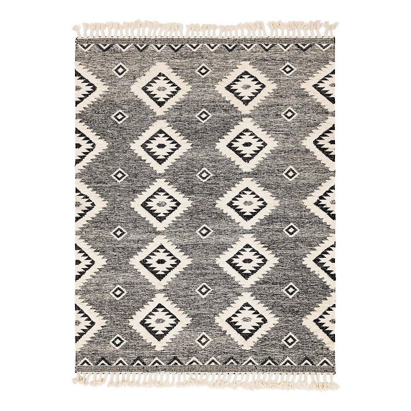 Unique Loom Mesa Jute Blend Rug, Grey, 6X9 Ft