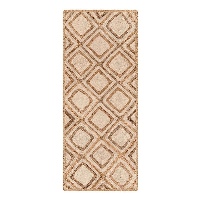 Unique Loom Mesa Jute Blend Rug, White, 9X12 Ft