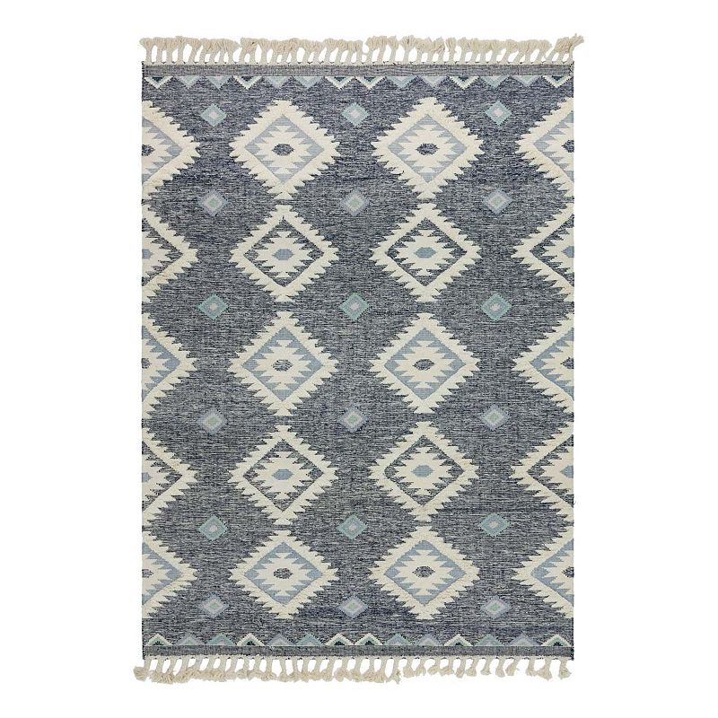 Unique Loom Mesa Jute Blend Rug, Blue, 9X12 Ft