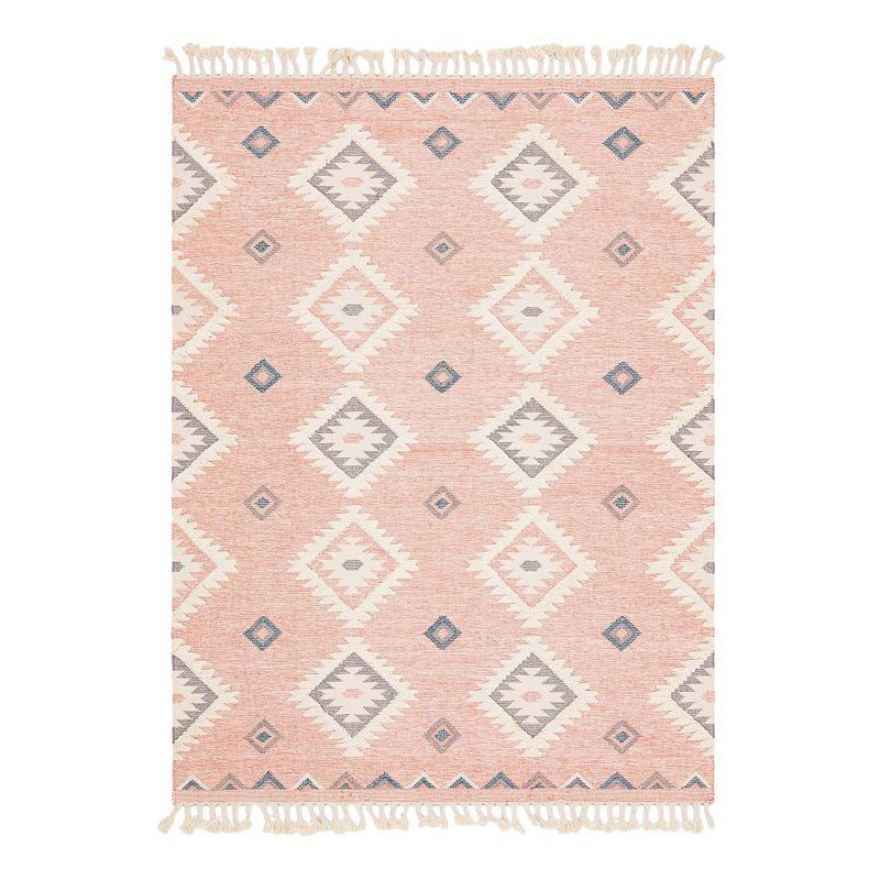 Unique Loom Mesa Jute Blend Rug, Pink, 8X10 Ft