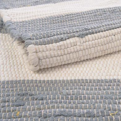 Unique Loom Striped Chindi Rag Rug