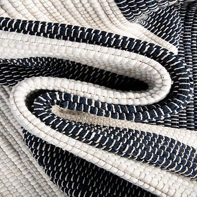 Unique Loom Striped Chindi Rag Rug