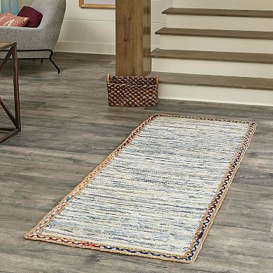 Unique Loom Striped Chindi Jute Rug