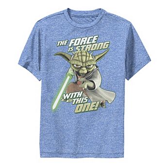 Boys 8-20 Star Wars Clone Wars Yoda Force Is Strong Performance Graphic Tee