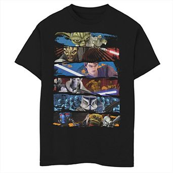 Boys 6-20 Star Wars: The Clone Wars Character Paint Swipe Panels Graphic Tee