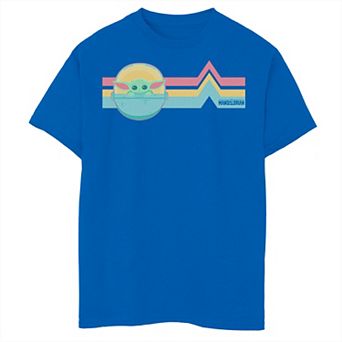 Boys 6-20 Star Wars The Mandalorian The Child Rainbow Chest Lines Graphic Tee