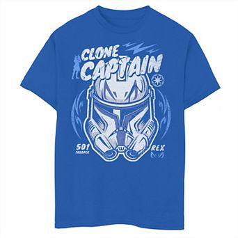 Boys 6-20 Star Wars Clone Captain Head Shot Portrait Graphic Tee