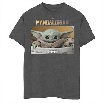 Boys 6-20 Star Wars The Mandalorian The Child Big Eyes Portrait Logo Graphic Tee