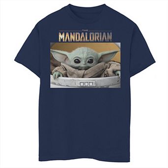 Boys 6-20 Star Wars The Mandalorian The Child Big Eyes Portrait Logo Graphic Tee