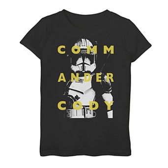 Girls 7-16 Star Wars: Clone Wars Commander Cody Text Overlay Graphic Tee