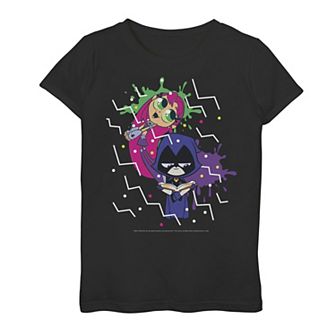 Girls 7-16 DC Comics Graphic Teen Titans Go! Raven & Starfire Paint Splatter Graphic Tee