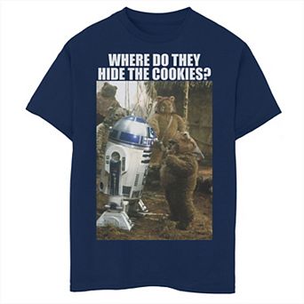 Boys 8-20 Star Wars R2-D2 & Ewok Where Do They Hide The Cookies Graphic Tee