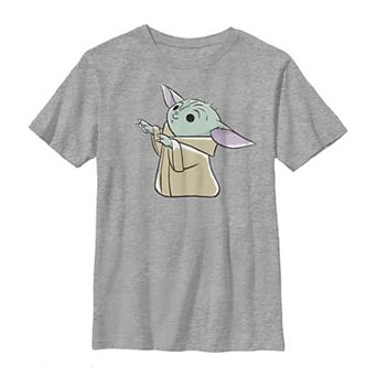 Boys 6-20 Star Wars The Mandalorian The Child aka Baby Yoda Reaching Up Cartoon Graphic Tee