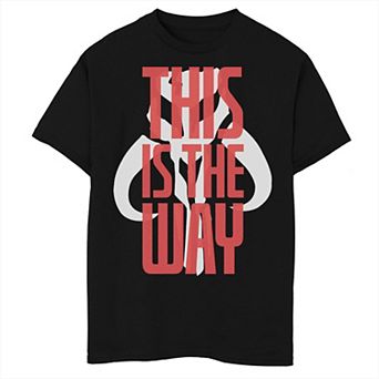 Boys 8-20 Star Wars The Mandalorian This Is The Way Red Text Overlay Graphic Tee