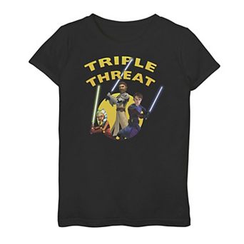 Girls 7-16 Star Wars: Clone Wars Group Shot Triple Threat Graphic Tee