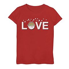Girls 7-16 Star Wars The Mandalorian The Child aka Baby Yoda Love Valentine's Day Graphic Tee