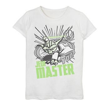 Girls 7-16 Star Wars: Clone Wars Yoda Jedi Master Action Pose Graphic Tee