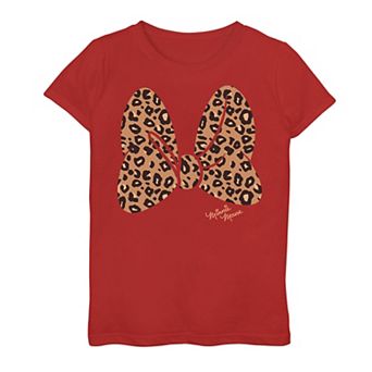 Disney's Minnie Mouse Girls 7-16 Leopard Print Bow Graphic Tee