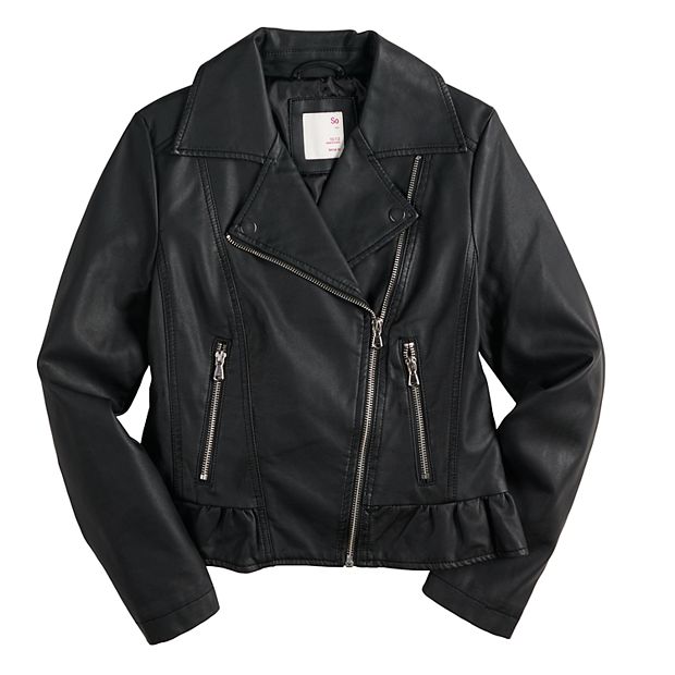 Laine Faux Leather Moto Jacket - Black – Girls Will Be Girls