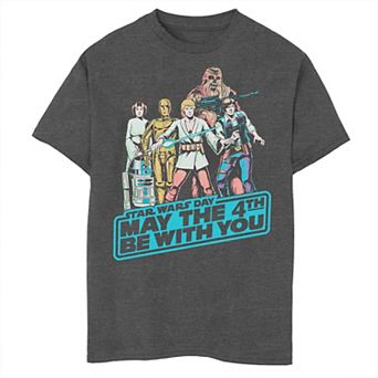 Boys 8-20 Star Wars May The 4th Be With You Group Poster Graphic Tee