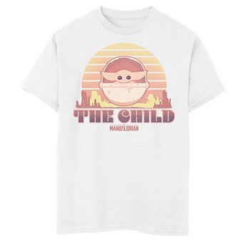 Boys 8-20 Star Wars The Mandalorian The Child aka Baby Yoda Retro Line Portrait Graphic Tee