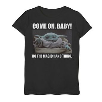 Girls 7-16 Star Wars The Mandalorian The Child aka Baby Yoda Do The Magic Hand Thing Graphic Tee