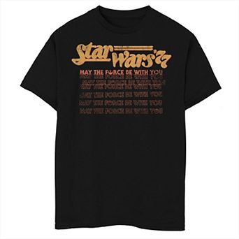 Boys 8-20 Star Wars May The Force Be With You Word Stack Graphic Tee