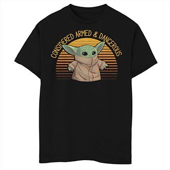 Boys 6-20 Star Wars The Mandalorian The Child aka Baby Yoda Armed & Dangerous Graphic Tee