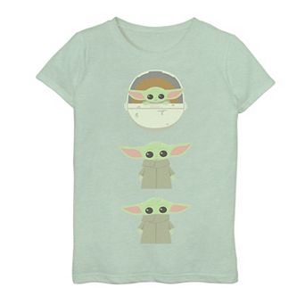 Girls 7-16 The Mandalorian Child aka Baby Yoda Stack Graphic Tee