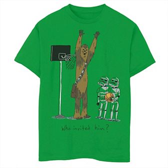 Boys 8-20 Star Wars Chewbacca Basketball Who Invited Him Graphic Tee