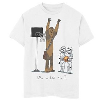 Boys 8-20 Star Wars Chewbacca Basketball Who Invited Him Graphic Tee