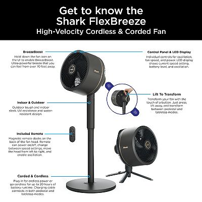 Shark FlexBreeze Outdoor & Indoor Fan with InstaCool Misting