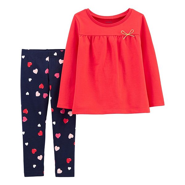 Toddler Girl Carter's 2-Piece Top & Heart Legging Set